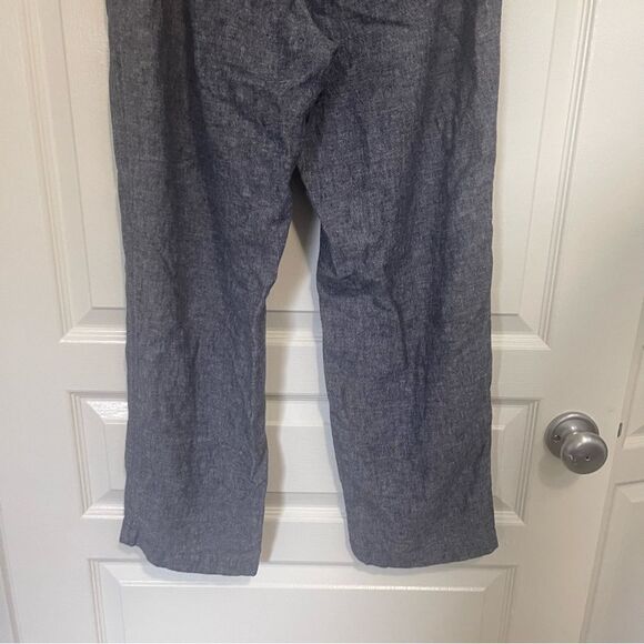 Chicos Linen Blend Pull On Elastic Waist Pants Back Pockets Gray Size .5 Medium - Picture 13 of 15
